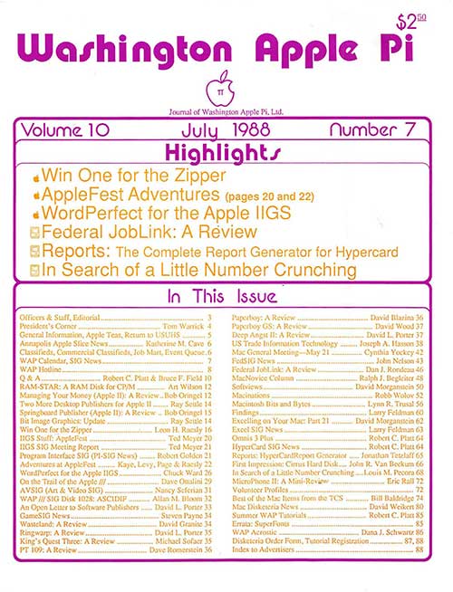 Washington Apple Pi Journal July 1988