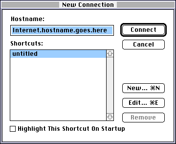 [New Connection window]