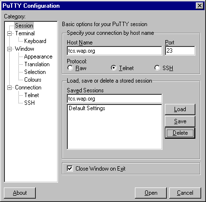 [PuTTY Configuration]