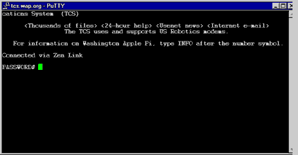 [PuTTY terminal window]