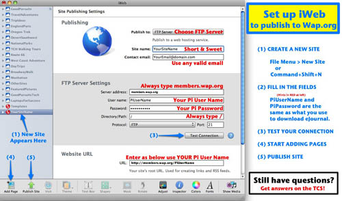 Five steps for iWeb publishing
