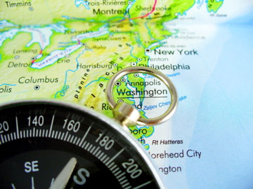 Washington and compass