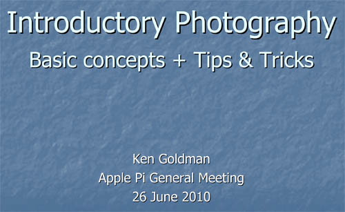 Introductiion to photography