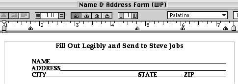 Name and address form
