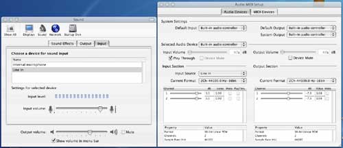 Mac OS X sound preferences