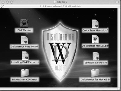 Disk Warrior opening screen