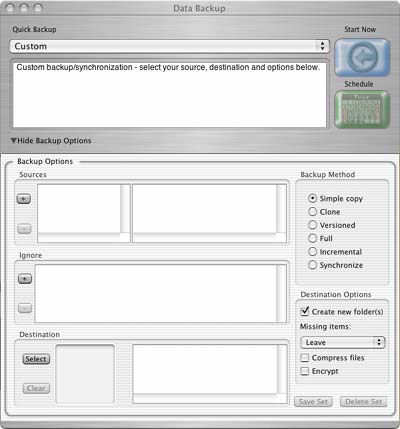 Configuring data backup