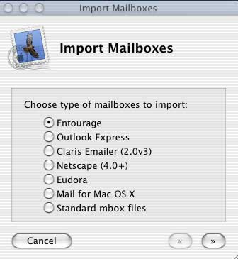Apple Mail import function