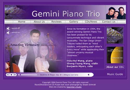 Gemini Piano Trio splash screen