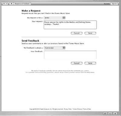 iTunes Music Store feedback