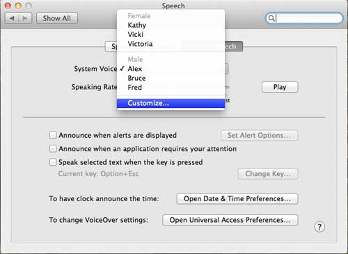 Speech Control Customization