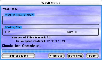 Wash status done