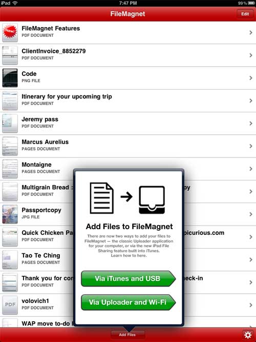 Two different ways of transferring files