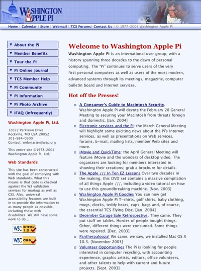 New Washington Apple Pi site