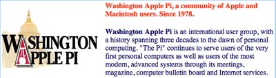 Old Washington Apple Pi banner