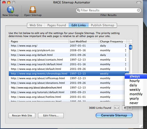 Rage sitemap automator fig. 3