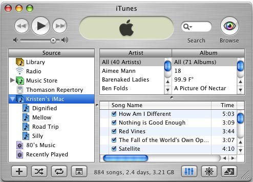 iTunes window