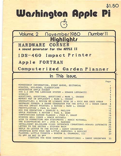 Washington Apple Pi Journal November 1980