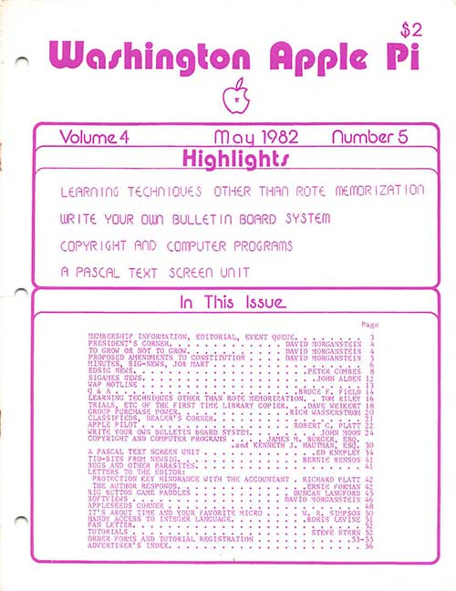 Washington Apple Pi Journal May 1982