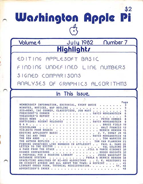 Washington Apple Pi Journal July 1982