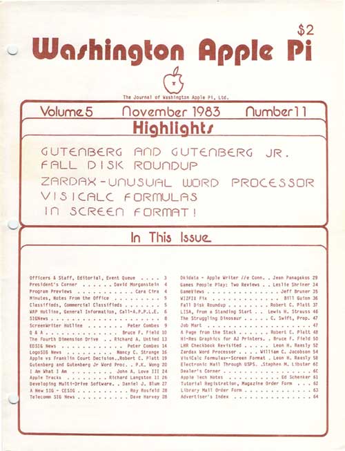 Washington Apple Pi Journal November 1983