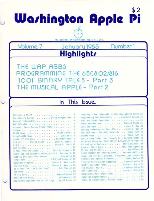 Washington Apple Pi Journal January 1985