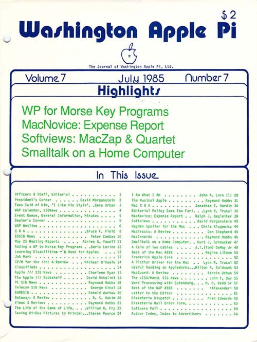 Washington Apple Pi Journal July 1985
