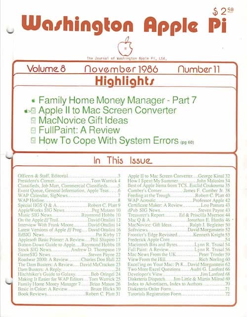 Washington Apple Pi Journal November 1986
