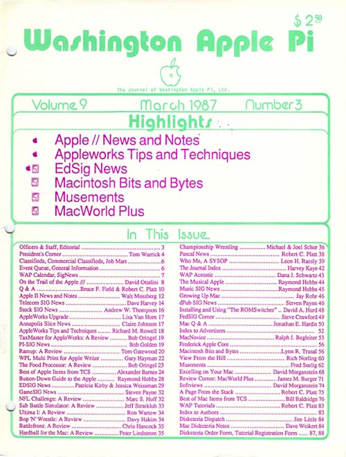 Washington Apple Pi Journal March 1987