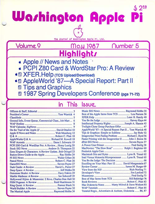 Washington Apple Pi Journal May 1987