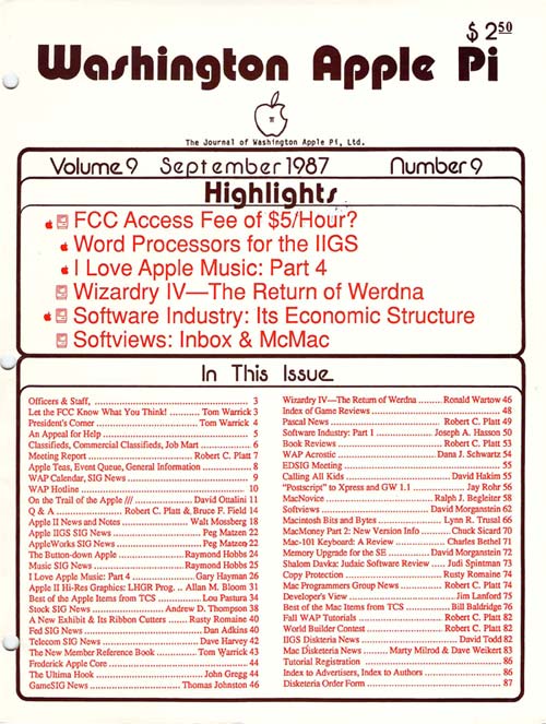 Washington Apple Pi Journal September 1987