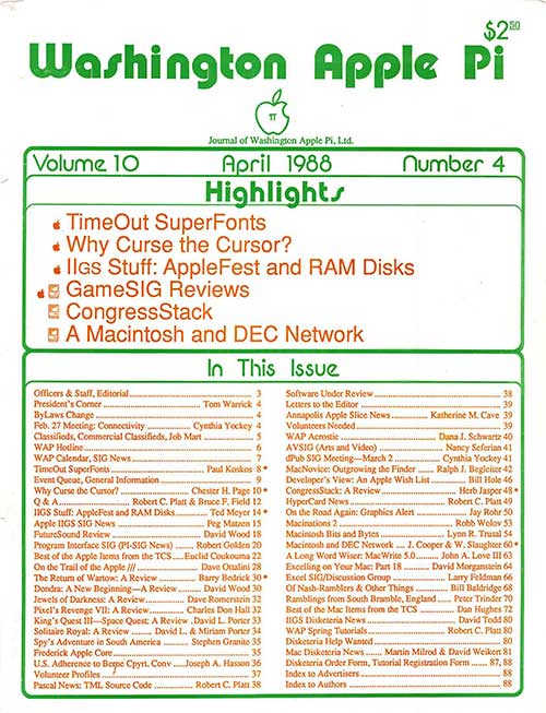 Washington Apple Pi Journal April 1988