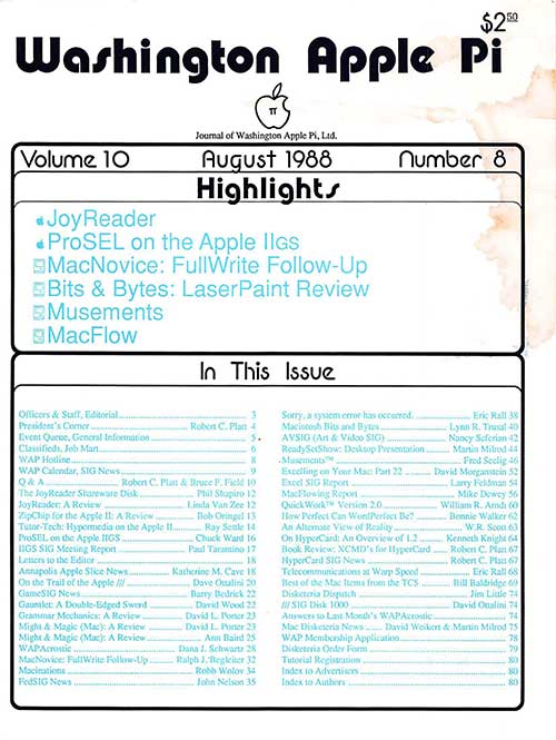 Washington Apple Pi Journal August 1988