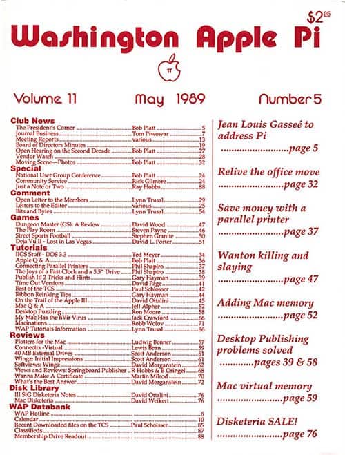 Washington Apple Pi Journal May 1989