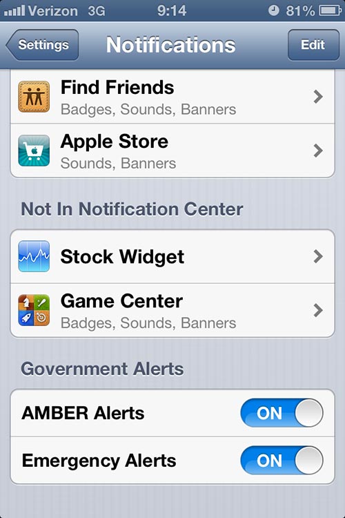 Setting emergency alerts on an iPhone