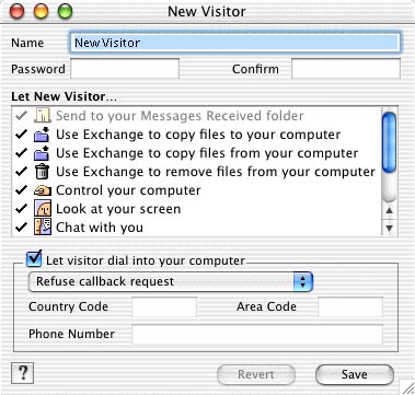 Timbuktu visitor account settings