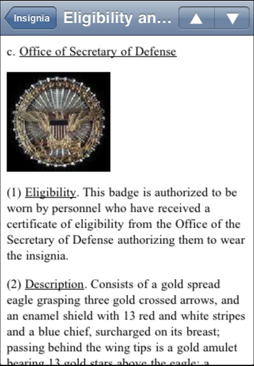 Uniformity and Secretary of Defense Badge