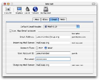 Mac OS X mail preferences