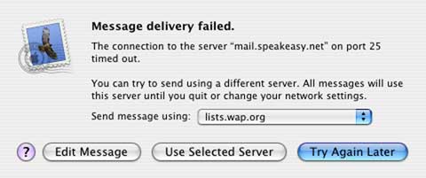 Message delivery failure