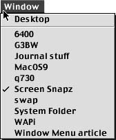 Window menu